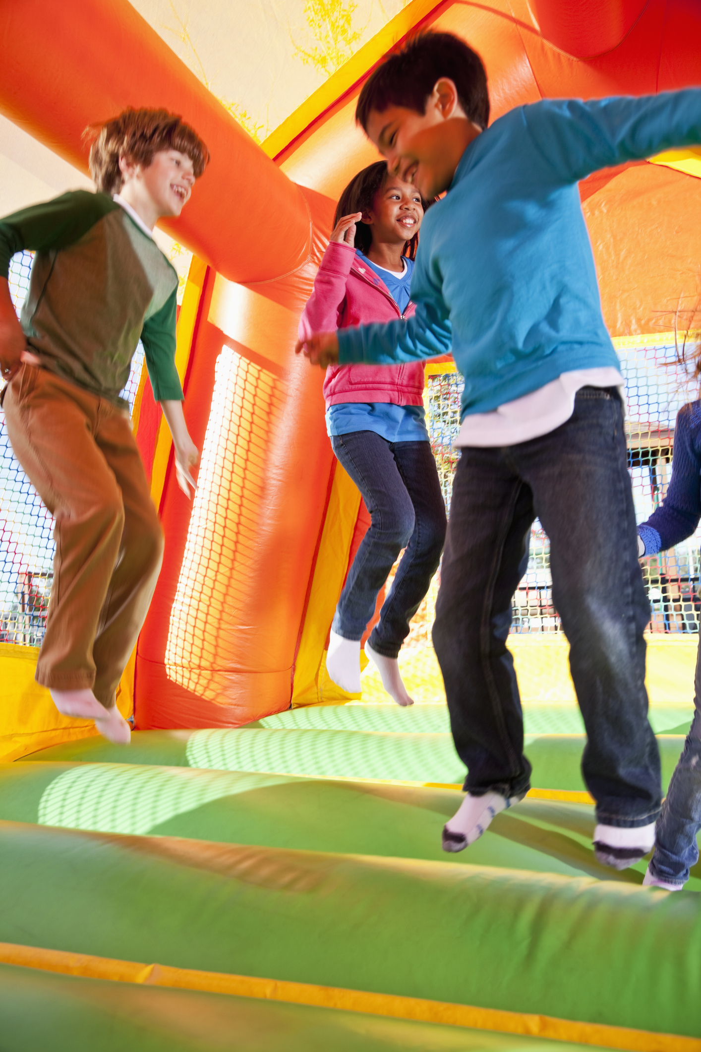 Children on bouncy castle