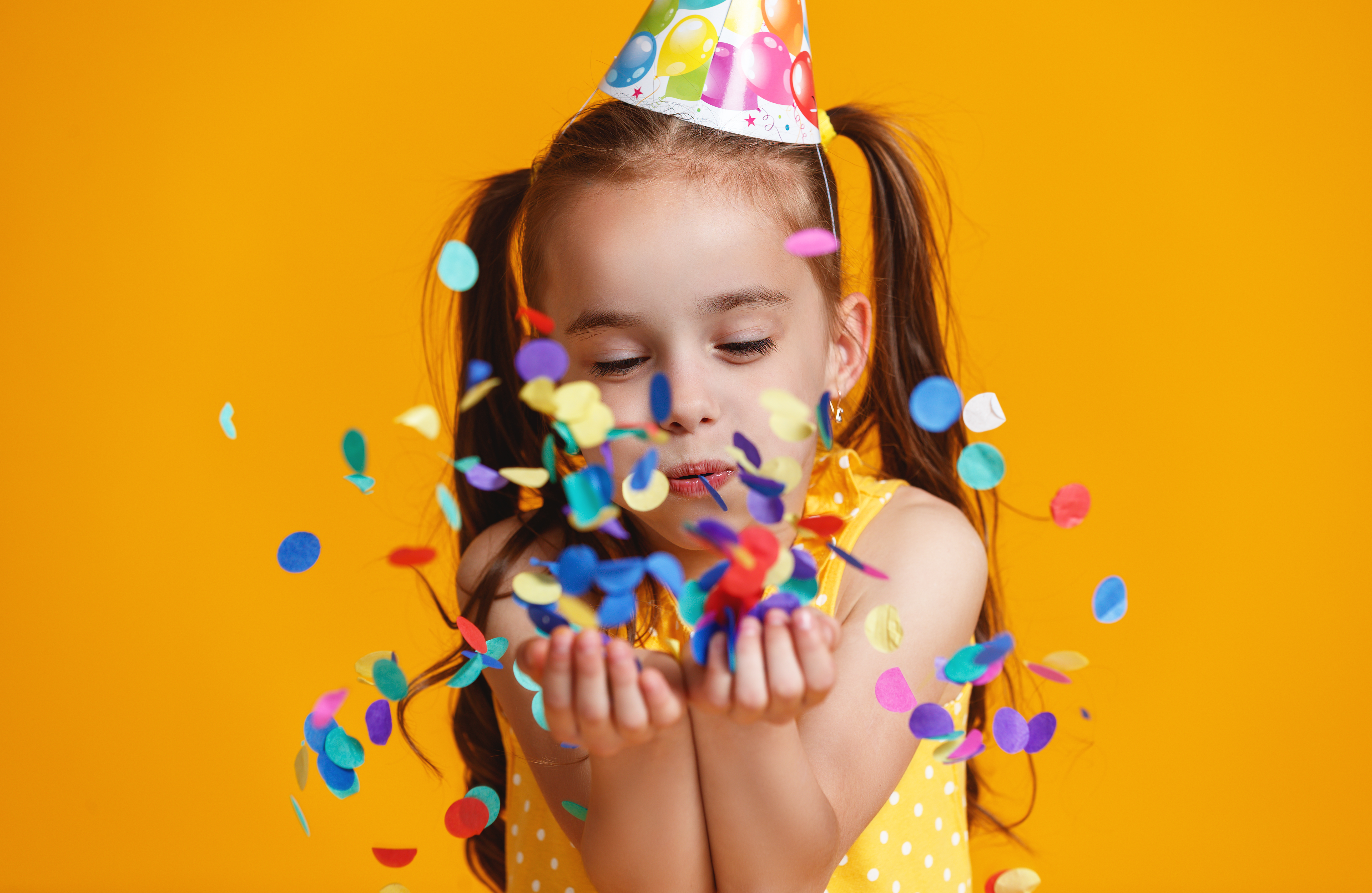 Girl with confetti